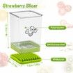 Strawberry Slicer,Fruit Cup Slicer with Push Plate,Fruit & Strawberry Cutter for Quickly Making Fruit Vegetable Salad,Integrated Blade Design,Enssential Kitchen Gadget (Green,2Pack)