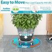Plant Caddy Plant Stand with Wheels,Heavy Duty Plant Roller Base 15-22 Inch Adjustable,Palnt Wheel Base 440 LBS,Large Potted Planter Cart Dolly for Flower Mover,Gray,1 Pack