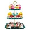 Dessert Cupcake Stand,3 Tier Cup Cake Holder Tower for Tea Party/Birthday/Weeding,Plastic Tiered Serving Tray with Metal Rod,Green