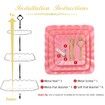 Dessert Cupcake Stand,3 Tier Cup Cake Holder Tower for Tea Party/Birthday/Weeding,Plastic Tiered Serving Tray with Metal Rod,Pink