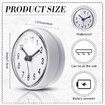 Bathroom Clock White Shower Wall Clock Water Resistant Clock Waterproof Clock Small Digital Clock Bathroom with Easy Reading Clock Face for Bathroom Pool Supplies (Suction Cup)