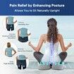 Seat Cushion for Office Chair,Pressure Relief Seat Cushion for Long Sitting,Non-Slip Memory Foam Firm Coccyx Pad for Relief Sciatica,Hip (Lightgray)