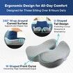 Seat Cushion for Office Chair,Pressure Relief Seat Cushion for Long Sitting,Non-Slip Memory Foam Firm Coccyx Pad for Relief Sciatica,Hip (Lightgray)