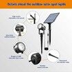 Set of 1 6000K White Light Solar Spotlights 2 in 1 with IP65 Waterproof Adjustable Lighting for Outdoor Garden Backyard Driveway Patio