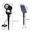Set of 1 6000K White Light Solar Spotlights 2 in 1 with IP65 Waterproof Adjustable Lighting for Outdoor Garden Backyard Driveway Patio