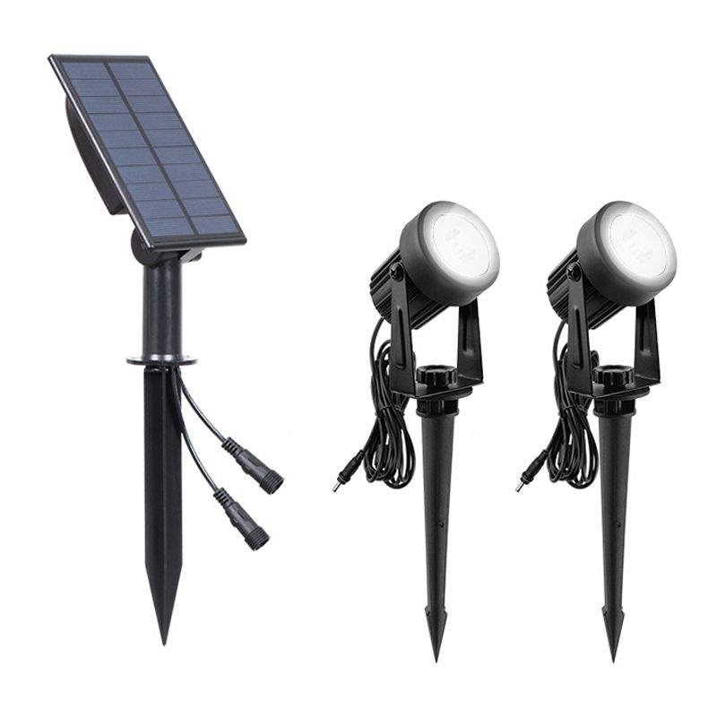Set of 1 6000K White Light Solar Spotlights 2 in 1 with IP65 Waterproof Adjustable Lighting for Outdoor Garden Backyard Driveway Patio