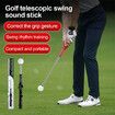 Golf Swing Trainer,Stretchable Swing Training Device With Sound-Emitting Swing Rod Aids With Ergonomic Grip Color Black