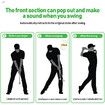Golf Swing Trainer,Stretchable Swing Training Device With Sound-Emitting Swing Rod Aids With Ergonomic Grip Color Black