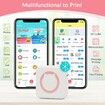 Portable Mini Pocket Printer for iPhone, Smart Inkless Thermal Printer with Bluetooth for Notes, Photos, Stickers, Labels, Receipts (Pink)