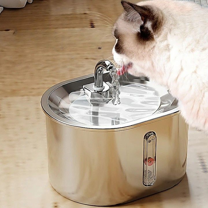 Cat Filter Water Fountain Stainless Steel Pet Fountain 2.5L Dispenser USB Powered For Cats Pets Dogs