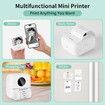 Mini Inkless Thermal Printer for iOS and Android for Bluetooth Wireless Mini Portable Printer for DIY,Memo,List (White)