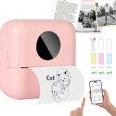 Mini Inkless Thermal Printer for iOS and Android for Bluetooth Wireless Mini Portable Printer for DIY,Memo,List (Pink)