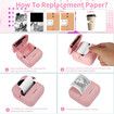 Mini Inkless Thermal Printer for iOS and Android for Bluetooth Wireless Mini Portable Printer for DIY,Memo,List (Pink)