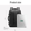 Vacuum Travel Backpack Carryon Luggage Compression Bag Rucksack Men Laptop Vac Pack Work Business Expandable USB Charging Port