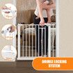 Pet Dog Safety Gate Adjustable Fence Cat Stairs Doorway Enclosure Safe Guard Security Barrier 76 to 90cm with 7cm Extension