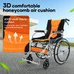 Mobility Wheelchair 20Inch Folding Lightweight Aluminium Medical Aid Equipment Portable Transport Travel Handbrakes