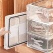 Set of 1 Waterproof Foldable PVC Shoe Storage Box Clear Plastic Stackable Organizer for Closet Shoe Boxes M