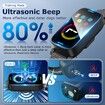 Bark Collar Smart Ultrasonic Dog Bark Collar Deterrent Device Rechargeable Anti Barking Collar with Adjustable Ultrasonic Beep Vibration Shock and 7 Sensitivity (Black)