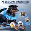 Bark Collar Smart Ultrasonic Dog Bark Collar Deterrent Device Rechargeable Anti Barking Collar with Adjustable Ultrasonic Beep Vibration Shock and 7 Sensitivity (Black)