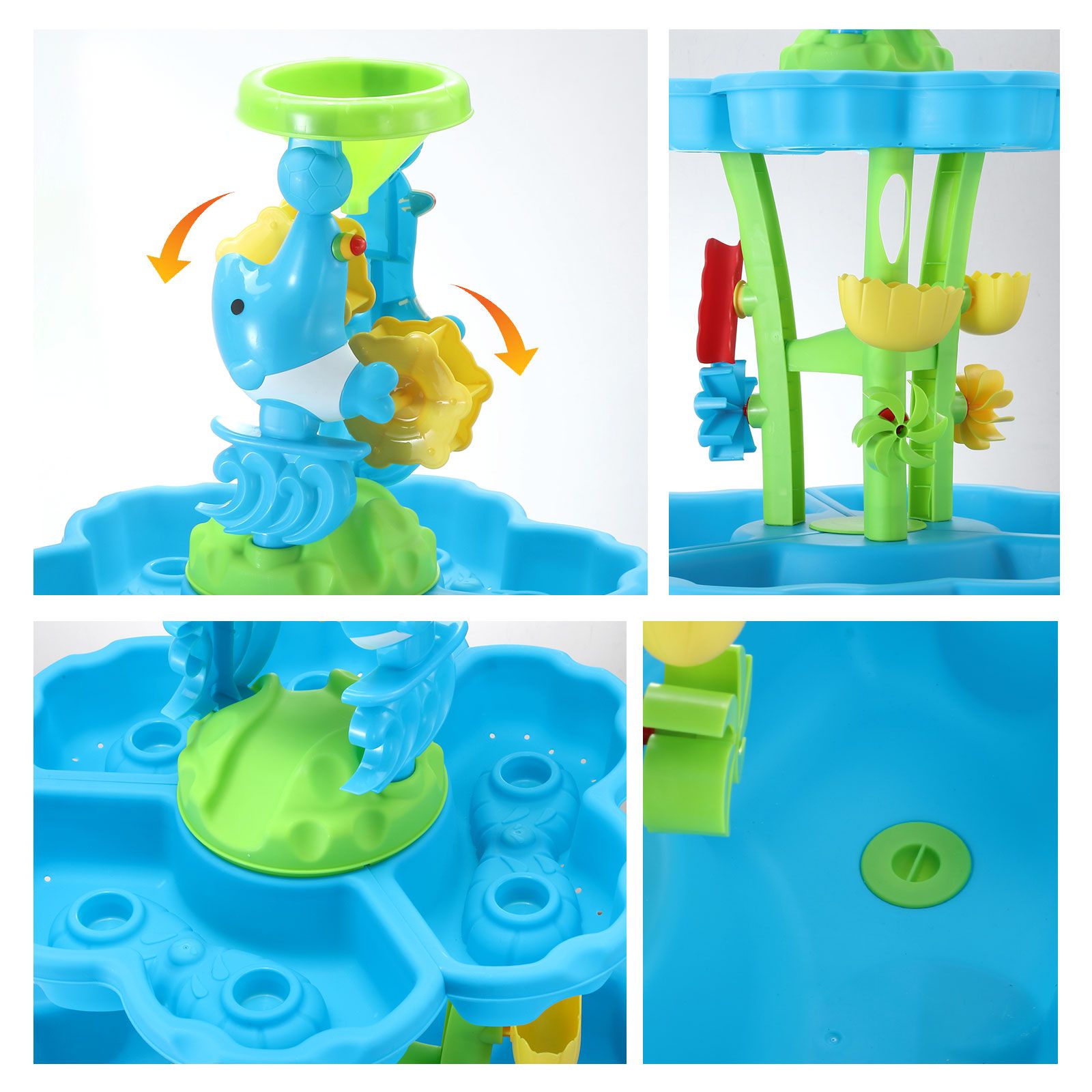 Water Table Waterfall Sand Pit Play Ground Playset Activity Centre Outdoor Toys Pool Park Beach Kids Sensory Pretend Set