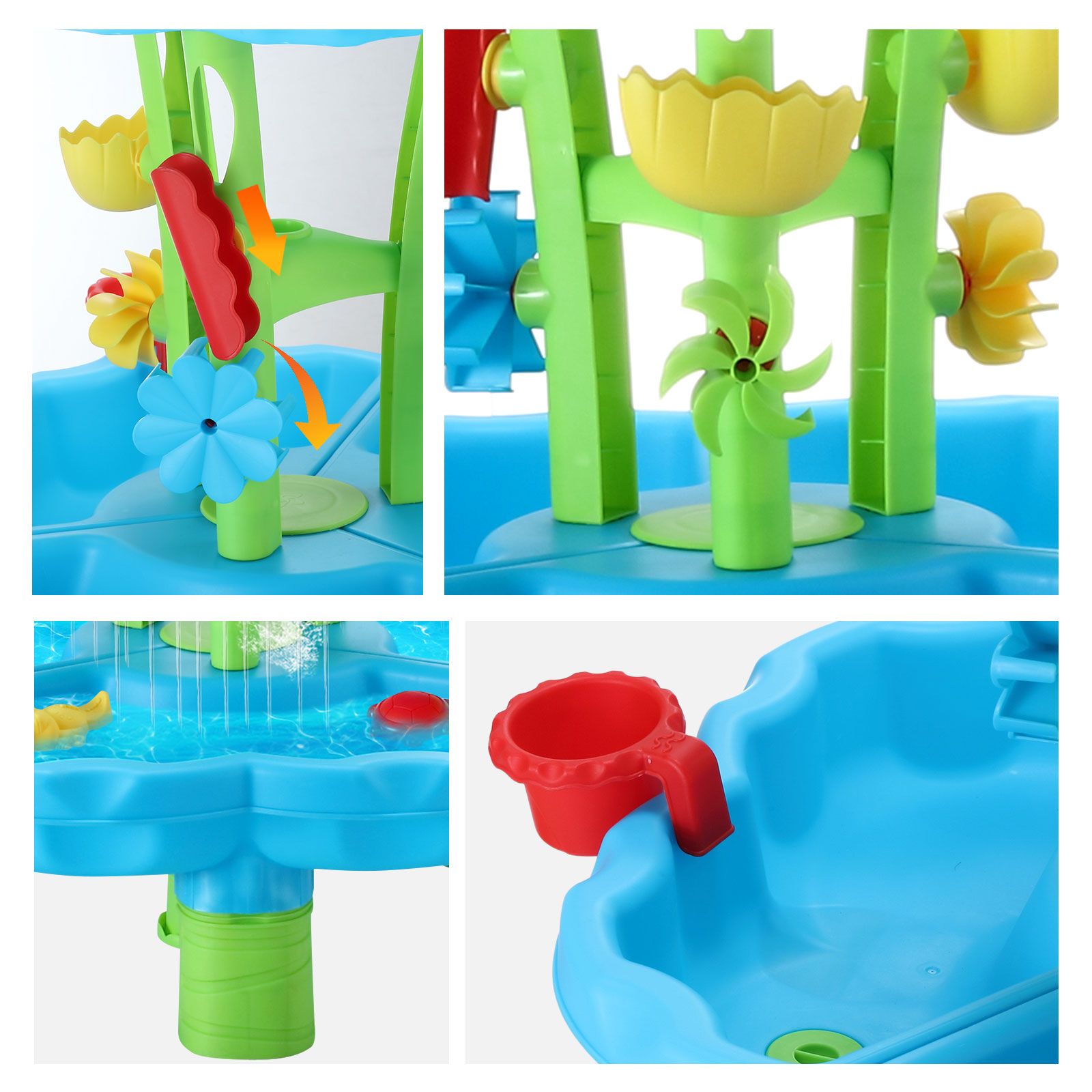 Water Table Waterfall Sand Pit Play Ground Playset Activity Centre Outdoor Toys Pool Park Beach Kids Sensory Pretend Set