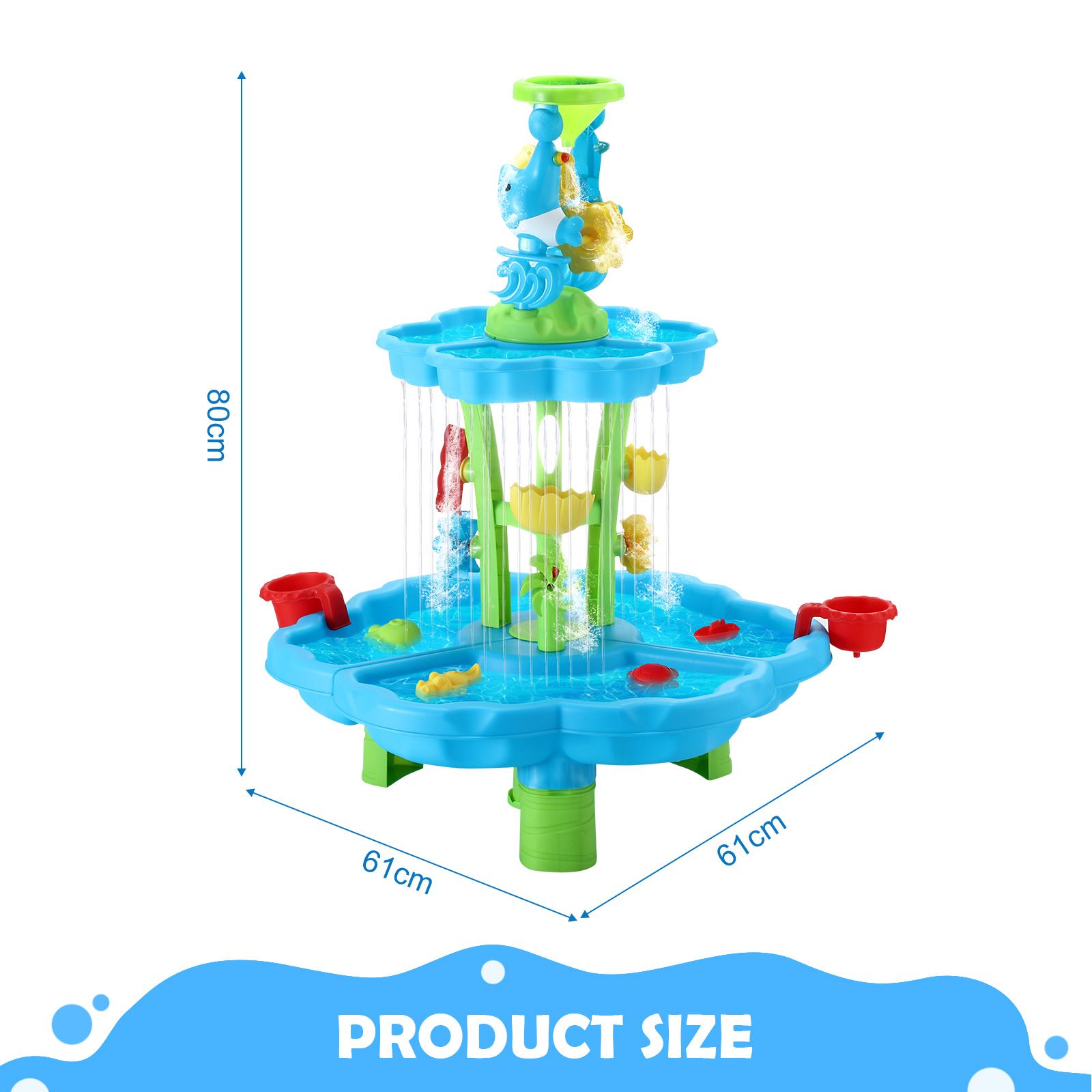 Water Table Waterfall Sand Pit Play Ground Playset Activity Centre Outdoor Toys Pool Park Beach Kids Sensory Pretend Set