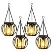 Solar Lanterns Outdoor Lights,Metal Solar Lantern Lights,Brighter Hanging Solar Lights Outdoor Waterproof,Auto On/Off Outdoor Solar Lights 4 Pack