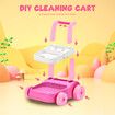 Toy House Cleaning Set 11pcs Kids Pretend Imagination Play Trolley Cart Floor Mop Cleaner Broom Brush Dustpan Bucket