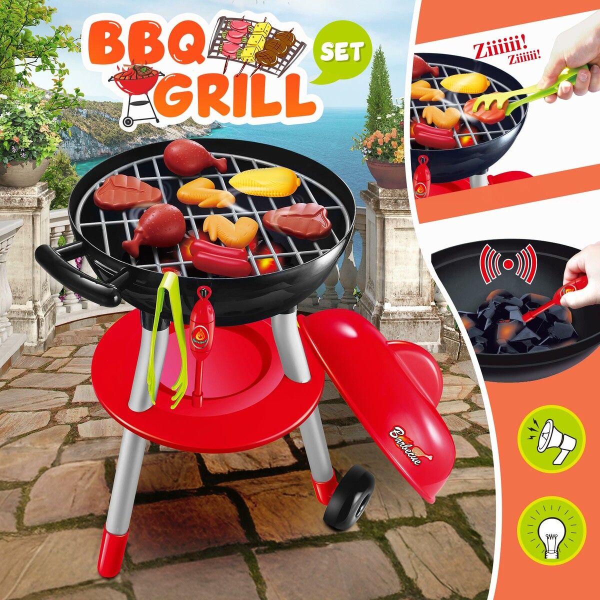 thumbnail image 2 of Kids Sensory Kitchen,Magic Meals Kids Grill With 2 of 12