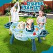 Fishing Game Water Table Kids Pretend Play Set Electric Pool Toys Children Role Pond Outdoor Backyard Activity