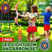 Kids Bows and Arrows Set Archery Toys Led Light Soft Childrens Targets Quiver Outdoor Sports Play 10 Suction Cup Arrow