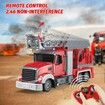 Remote Control Fire Engine Truck Toy,9 Channel Electric RC Truck Construction Toys,with Water Pump Lights Sounds Extendable Ladder, Fire Car Toy Boy Gift