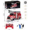 Remote Control Fire Engine Truck Toy,9 Channel Electric RC Truck Construction Toys,with Water Pump Lights Sounds Extendable Ladder, Fire Car Toy Boy Gift