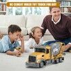 Remote Control Cement Mixer Construction Toys, 6 Channel Construction Truck Toys with Lights, Rechargeable Cement Truck Toys for Kids