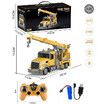 Remote Control Large Crane Truck 7 Channel Electric Construction Vehicles, Rechargeable Batteries, Lights and Sounds RC Crane Truck Toy for Kids Boys Gift