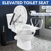 Raised Toilet Seat 5 Inch Elevated Riser Assisted Living Handicap Lid Safety Arms Fit Most Toilets Aluminium Portable