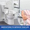 Raised Toilet Seat 5 Inch Elevated Riser Assisted Living Handicap Lid Safety Arms Fit Most Toilets Aluminium Portable