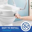 Raised Toilet Seat 5 Inch Elevated Riser Assisted Living Handicap Lid Safety Arms Fit Most Toilets Aluminium Portable