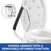 Raised Toilet Seat 5 Inch Elevated Riser Assisted Living Handicap Lid Safety Arms Fit Most Toilets Aluminium Portable