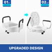 Raised Toilet Seat 5 Inch Elevated Riser Assisted Living Handicap Lid Safety Arms Fit Most Toilets Aluminium Portable