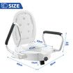 Raised Toilet Seat 5 Inch Elevated Riser Assisted Living Handicap Lid Safety Arms Fit Most Toilets Aluminium Portable
