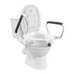 Raised Toilet Seat 5 Inch Elevated Riser Assisted Living Handicap Lid Safety Arms Fit Most Toilets Aluminium Portable