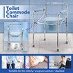 Commode Shower Chair Toilet Seat 3in1 Wheelchair Bath Stool Bedside Adjustable Seating Medical Elderly Aid with Arms