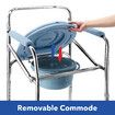 Commode Shower Chair Toilet Seat 3in1 Wheelchair Bath Stool Bedside Adjustable Seating Medical Elderly Aid with Arms