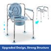 Commode Shower Chair Toilet Seat 3in1 Wheelchair Bath Stool Bedside Adjustable Seating Medical Elderly Aid with Arms