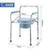 Commode Shower Chair Toilet Seat 3in1 Wheelchair Bath Stool Bedside Adjustable Seating Medical Elderly Aid with Arms