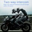 Motorcycle Headset Helmet Intercom Headset with CVC Noise Cancellation Stereo Music IPX6 Waterproof for Full face Helmet
