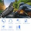 Motorcycle Headset Helmet Intercom Headset with CVC Noise Cancellation Stereo Music IPX6 Waterproof for Full face Helmet