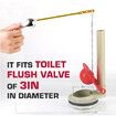 2Pcs Toilet Flapper for TOTO Flapper Model THU138S, Stainless Steel Chain and Hook, Red