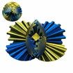 3D Printed Gear Ball Spin Ball Fidget Toy,Gear Ball Fidget Toy,Stress Ball,Gearsphere Desk Toy For Stressand Anxiety Relaxing (Blue And Gold)